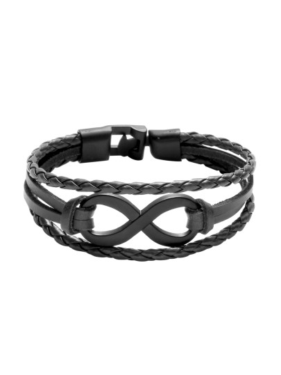 Bracelet tressé à étages noires