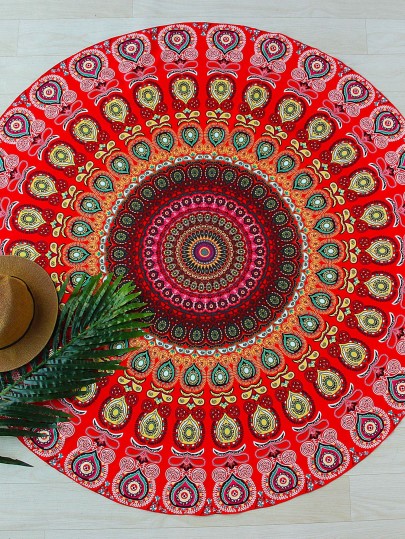 Tribal Print Round Beach Blanket