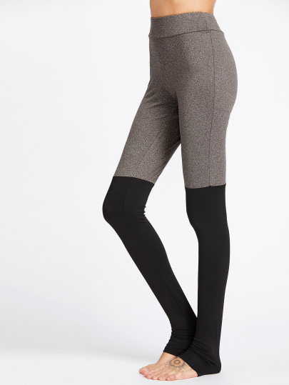 Color Block Heel Covered Leggings