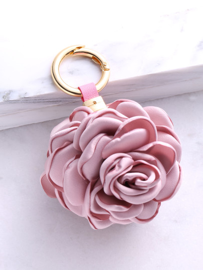 Dusty Pink Rose Keychain
