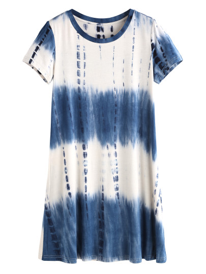 Tie Dye Print Tee Dress