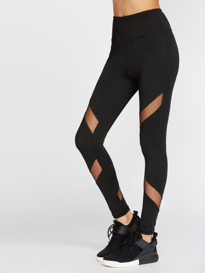 Sheer Mesh Insert Leggings