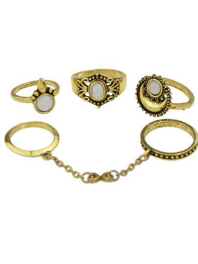 Ensemble de bague métal couleur blond