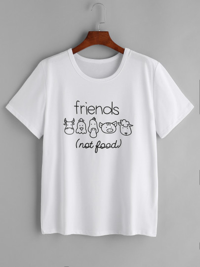 Белая футболка с надписью Print