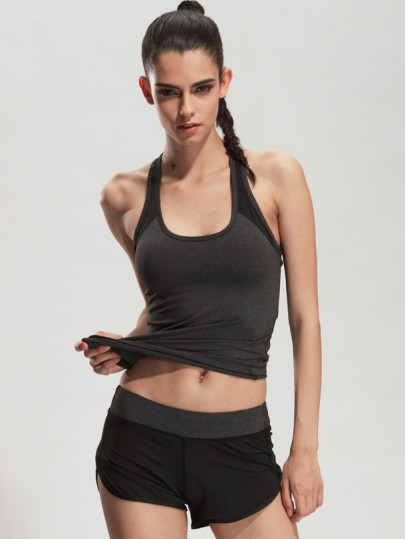 Active Contrast Racer Back Gym Vest