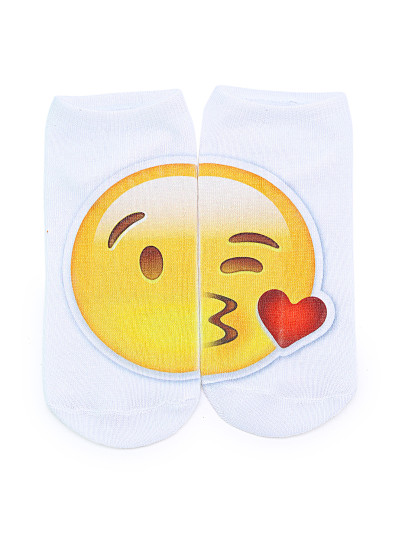 Bianco Emoji calzini svegli caviglia