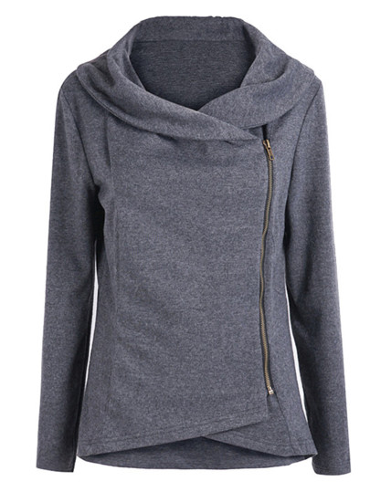 Asymmetric Zip Outerwear