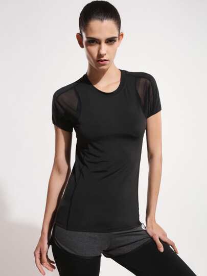 Active Mesh Paneled Gym T-Shirt