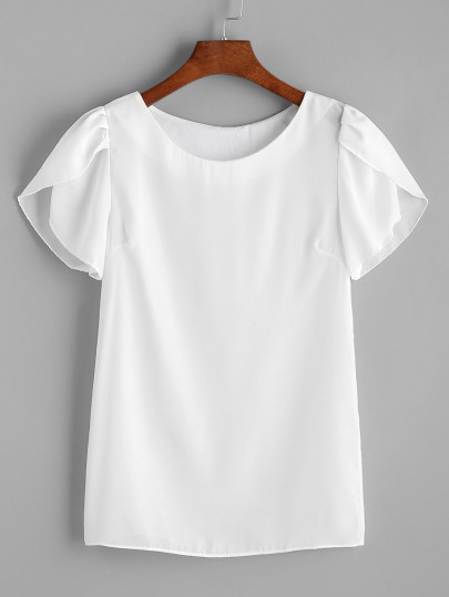 Petal Sleeve Chiffon Blouse