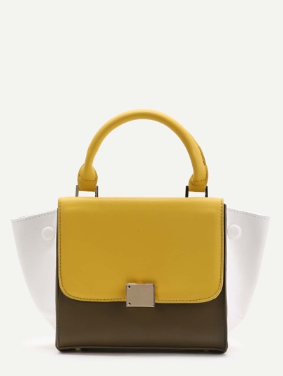 Portefeuille color-block en PU