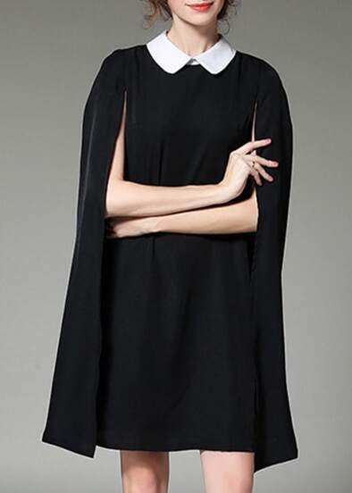 Robe cape noire élégant
