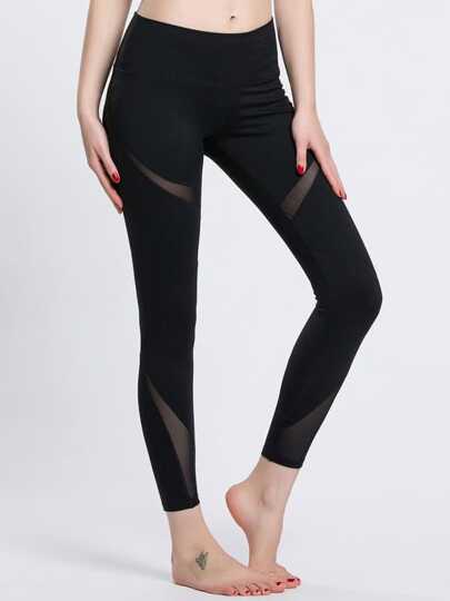 Leggins de malla insertada