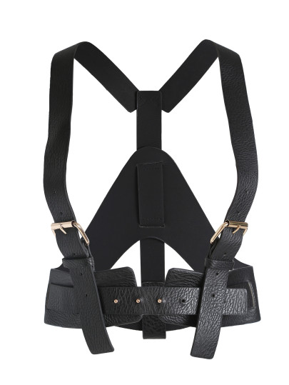 Ceinture corset en faux cuir noir