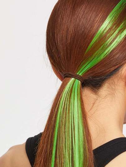Green Straight Hair Piece
