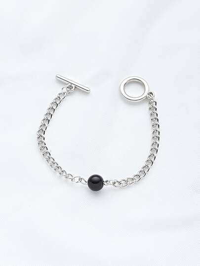 Kontrast Faux Perlenkette Armband