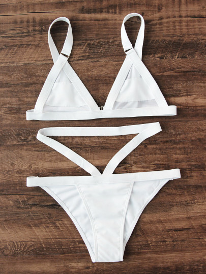Strappy Triangle Bikini Set