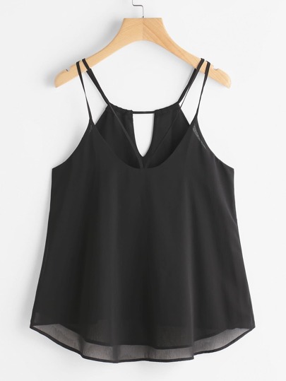 Top in chiffon con buco della serratura