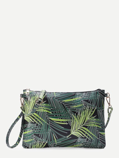 Sac d'embrayage en feuille imprimé