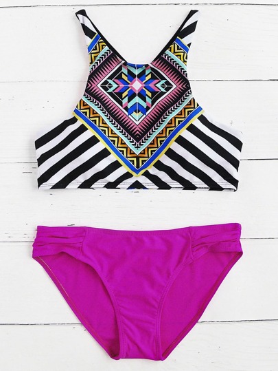 Tribal Print Mix & Match Tankini Set