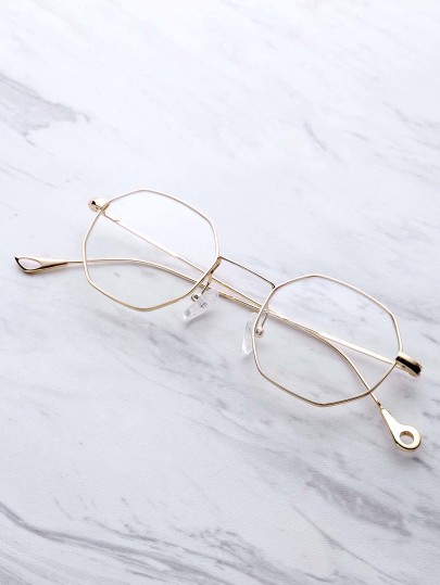 Clear Lens Polygon Glasses