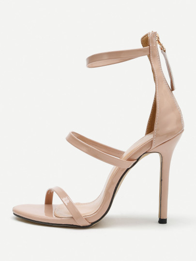Sandali stiletto di PU ,con dettaglio della cerniera
