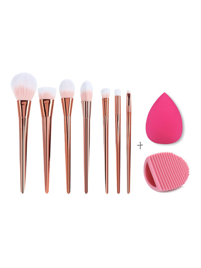 Makeup Brush Set With Puff
