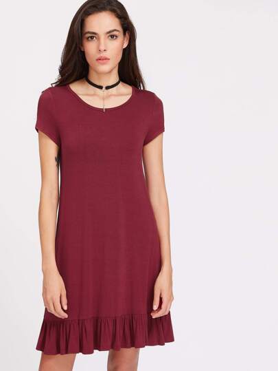Ruffle Hem Tee Dress