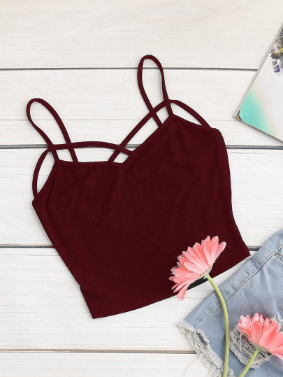 Crisscross Strappy Crop Cami Top