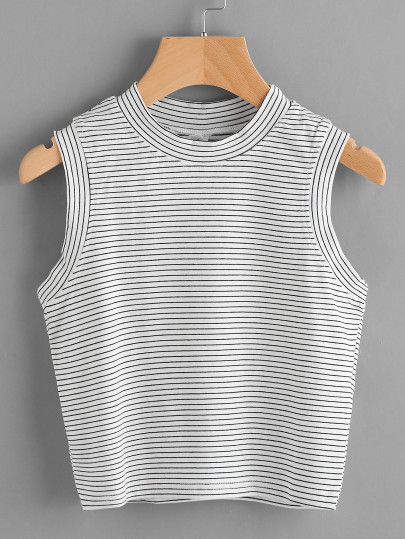 Pinstripe Crop Tank Top