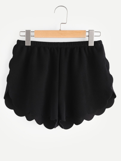 Shorts mit elastischer Taille und Riemenrand
