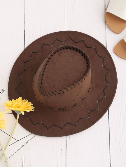 Criss Cross Detail Cowboy Hat
