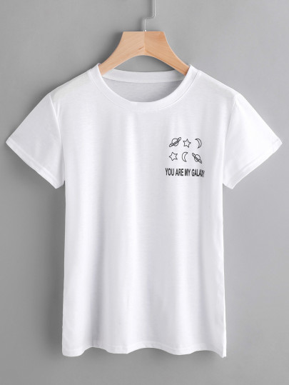 Tee-shirt imprimé du slogan