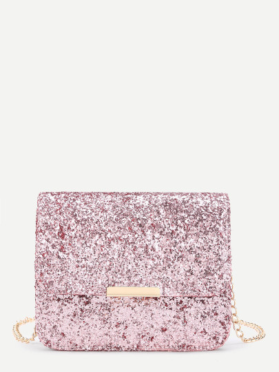 Klappe Tasche mit Metall Detail,Pailletten und Kette