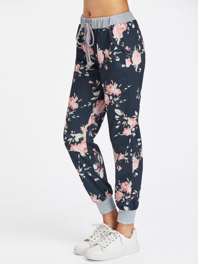 Hosen mit Blumenmuster und Kordelzug