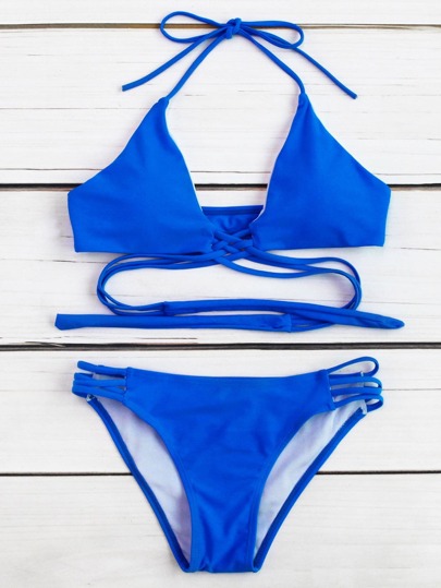 Set di bikini allacciato al collo
