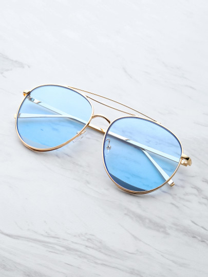 Metal Top Bar Aviator Sunglasses