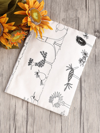 Chicken Print Canvas Clutch Bag