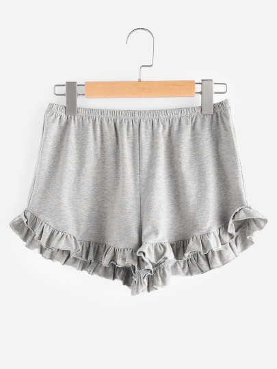 Shorts con cintura elástica con volantes