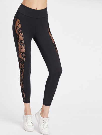 Leggins con encaje insertado