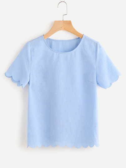 Scallop Edge Tunic Top