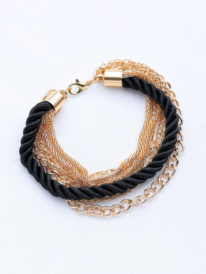 Bracelet en chaîne à contraste contrasté