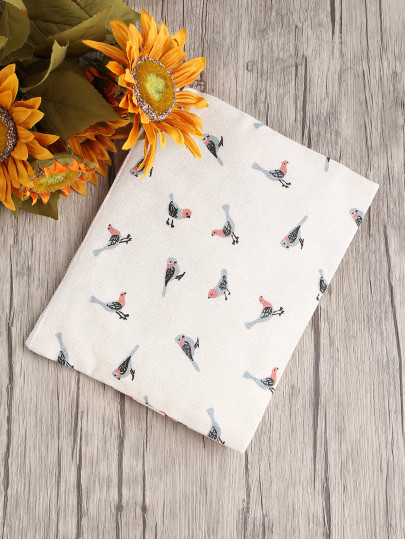 Sac à main en toile à imprimé pour oiseaux