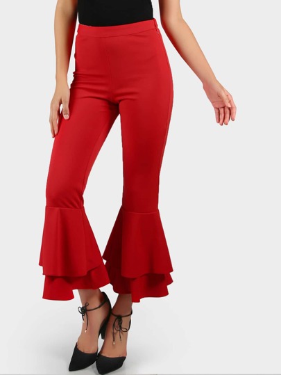 Tiered Ruffle Flare Pants