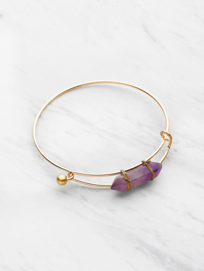 Bracelet réglable en pierre aléatoire