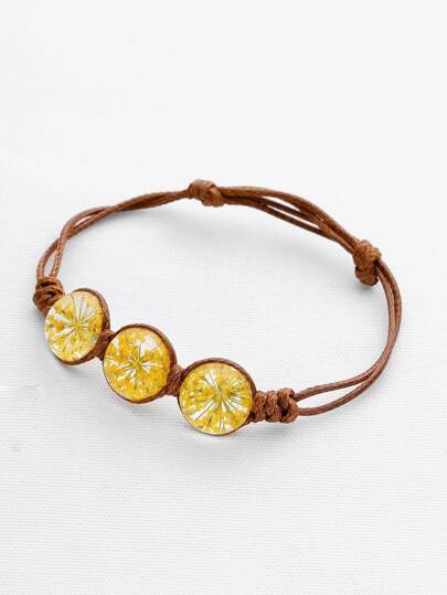 Bracelet avec perles de fleurs