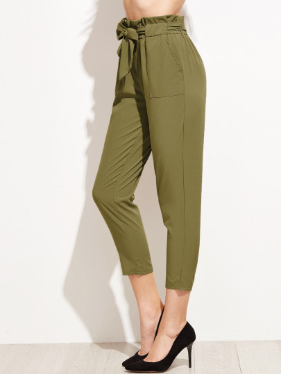Pantalons sur mesure taille ruchée