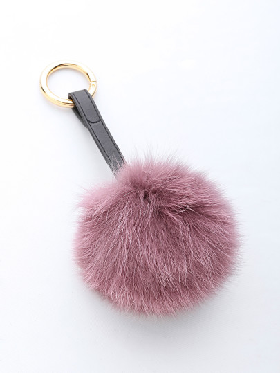 Contrast Pom Pom Drop Keychain