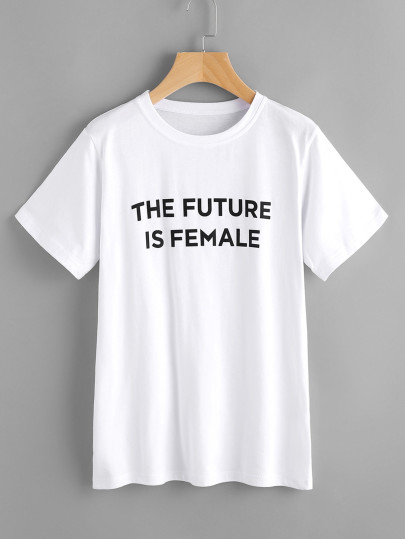 T-shirt con stmapa di slogan
