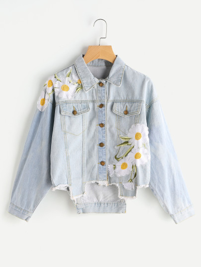 Chaqueta con aplicaciones en denim