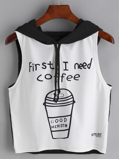 Farbblockendes Tank Top mit Grafikmuster